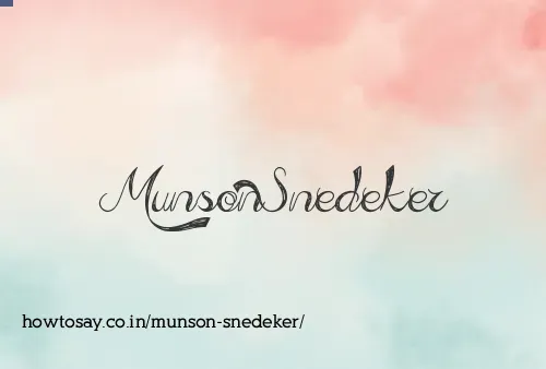 Munson Snedeker
