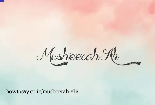 Musheerah Ali