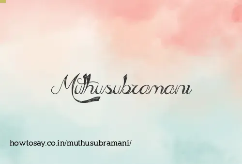 Muthusubramani