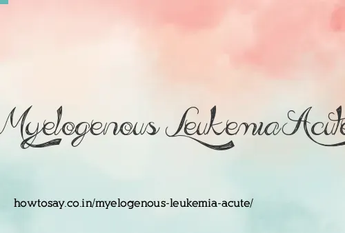 Myelogenous Leukemia Acute
