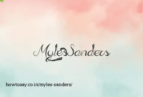 Myles Sanders
