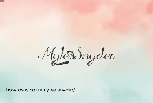 Myles Snyder