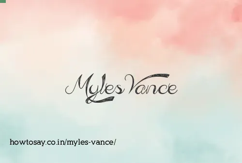 Myles Vance