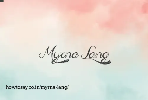Myrna Lang