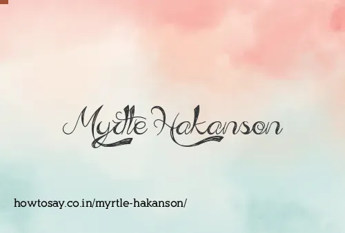 Myrtle Hakanson