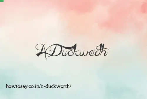 N Duckworth