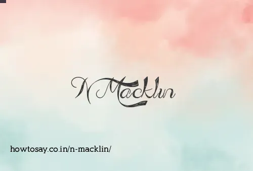 N Macklin