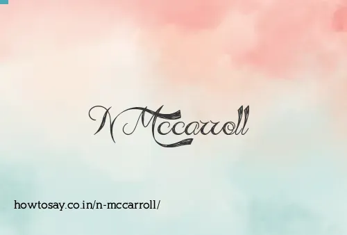 N Mccarroll