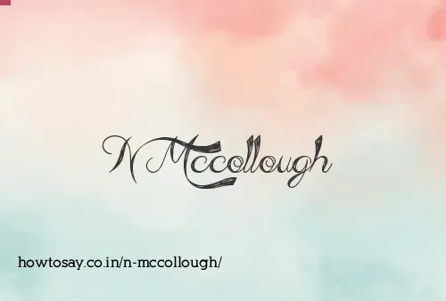 N Mccollough