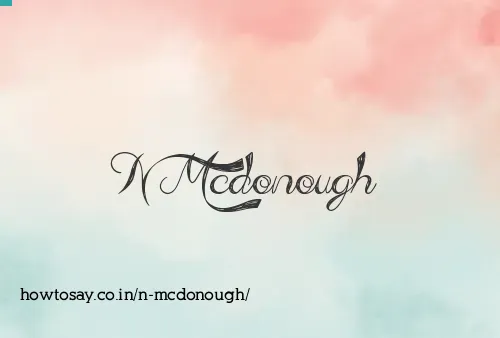 N Mcdonough