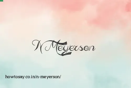 N Meyerson