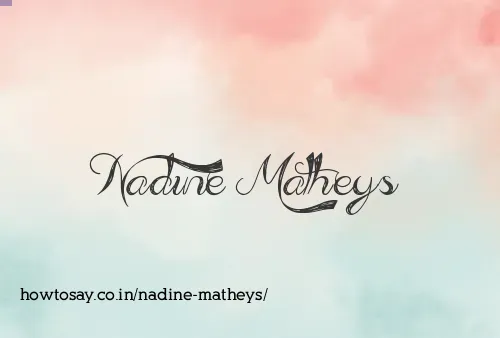 Nadine Matheys