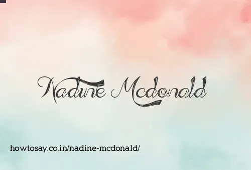 Nadine Mcdonald