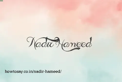 Nadir Hameed