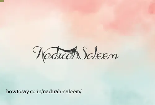 Nadirah Saleem