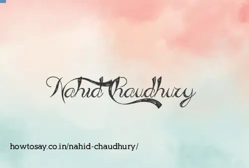 Nahid Chaudhury