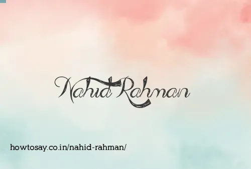 Nahid Rahman