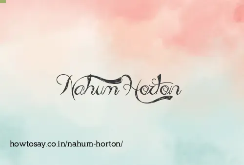 Nahum Horton