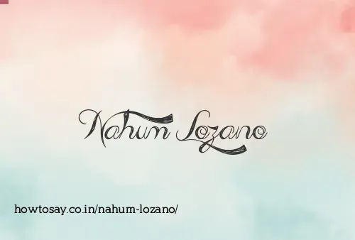 Nahum Lozano