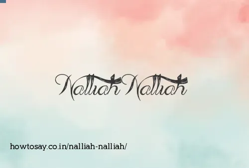 Nalliah Nalliah