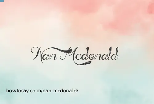 Nan Mcdonald