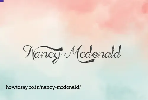 Nancy Mcdonald