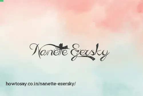 Nanette Ezersky