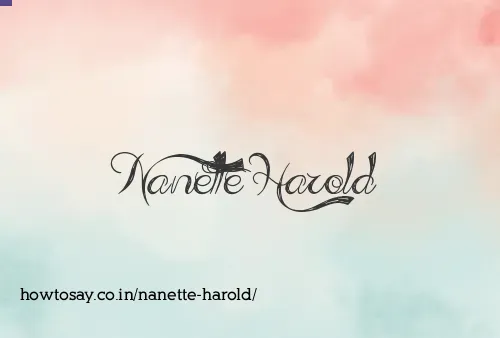 Nanette Harold