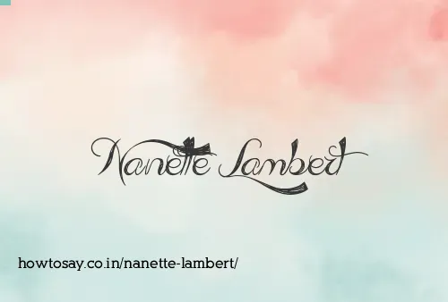 Nanette Lambert