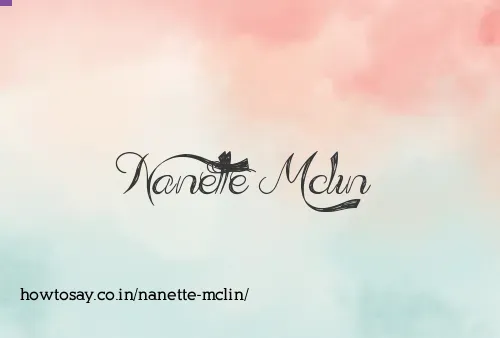 Nanette Mclin