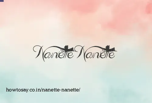 Nanette Nanette