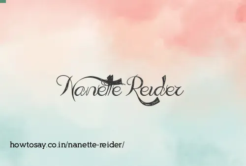 Nanette Reider