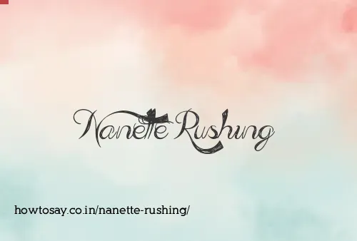 Nanette Rushing