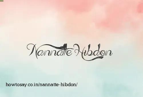 Nannatte Hibdon