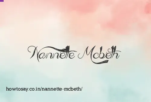 Nannette Mcbeth