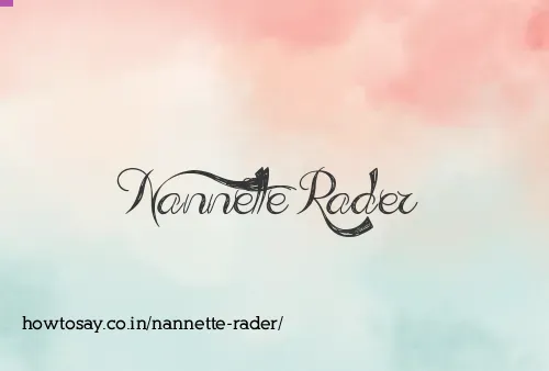 Nannette Rader
