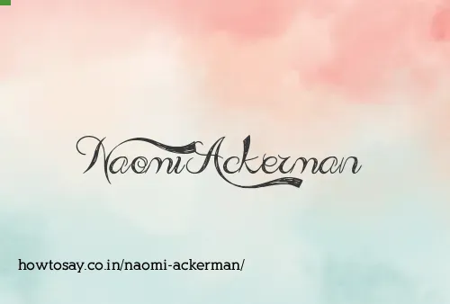 Naomi Ackerman