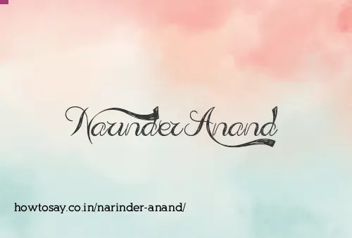 Narinder Anand