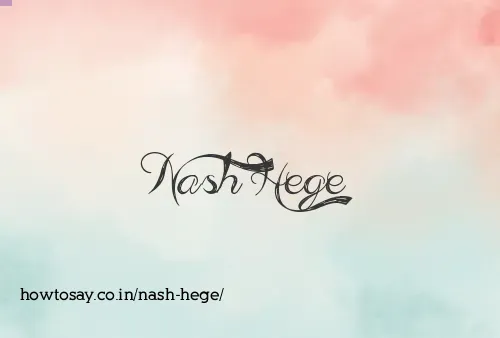 Nash Hege