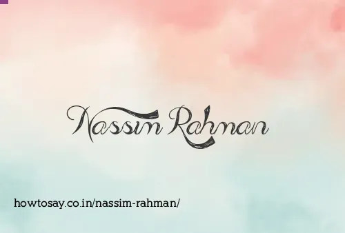 Nassim Rahman