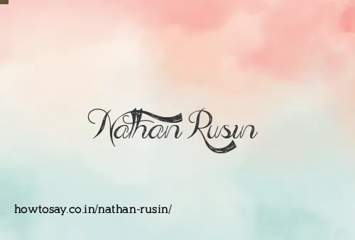 Nathan Rusin