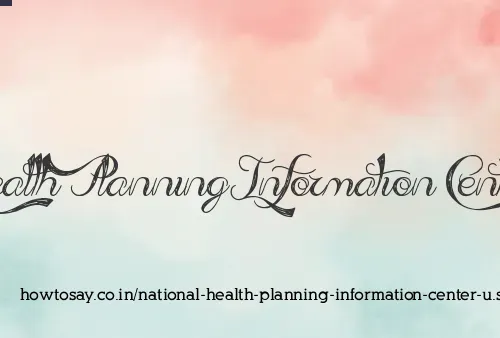National Health Planning Information Center U.s.