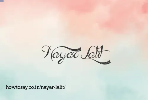 Nayar Lalit