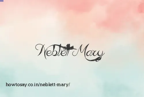 Neblett Mary