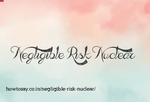 Negligible Risk Nuclear