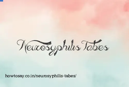 Neurosyphilis Tabes