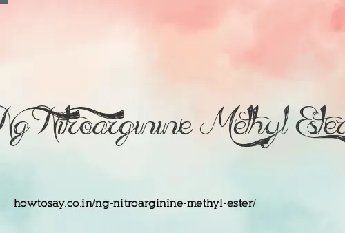 Ng Nitroarginine Methyl Ester
