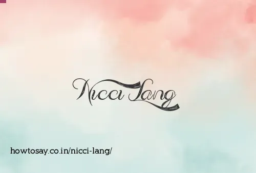 Nicci Lang