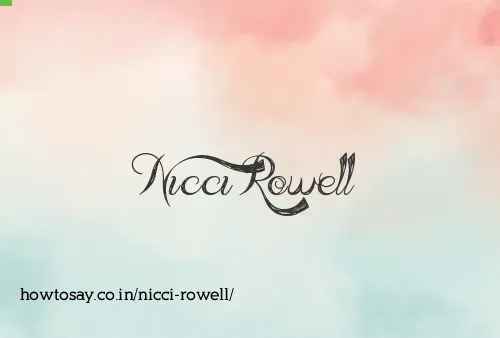 Nicci Rowell