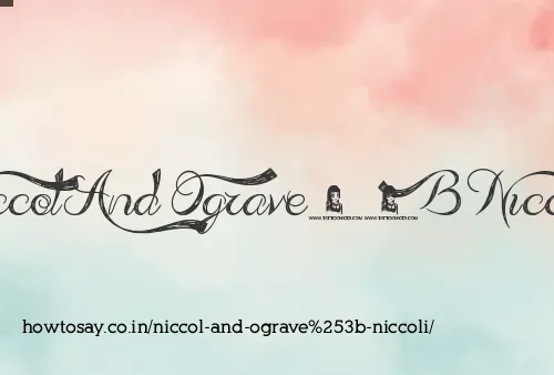 Niccol And Ograve Niccoli